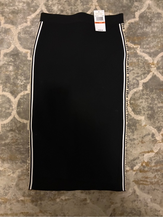Michael Kors Dresses & Skirts - Michael Kors Black Pencil Skirt with White Side Trim